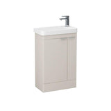 Imex Cloakroom Vanity Unit Matt Cashmere Imex Luna 550mm Floor Standing Double Door Cloakroom Vanity Unit with Basin