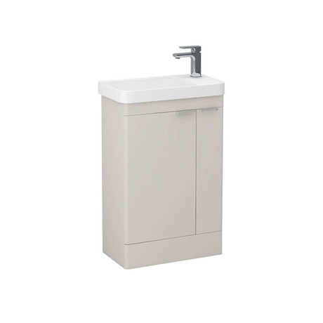 Imex Cloakroom Vanity Unit Matt Cashmere Imex Luna 550mm Floor Standing Double Door Cloakroom Vanity Unit with Basin