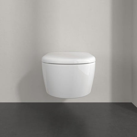 Villeroy & Boch Wall Hung Toilet Villeroy & Boch Skyla Round Wall Hung Rimless Toilet with Twist Flush and Soft Close Seat