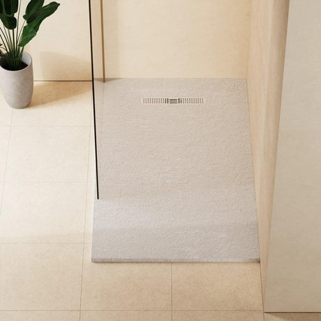 Crosswater Rectangle Shower Tray Matt White / 900 x 1500 Crosswater Vito Textured Rectangle Shower Tray with Waste