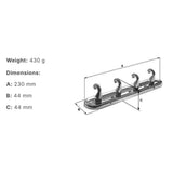 Smedbo Robe Hook Smedbo Villa Traditional Quadruple Robe Hook