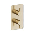 Britton Concealed Shower Valve Britton Hoxton 2.0 1 Outlet, 2 Handle Concealed Thermostatic Shower Valve in Brushed Brass