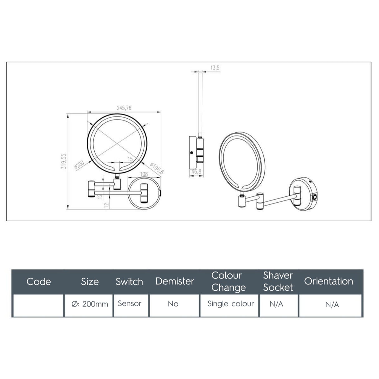 JTP Cosmetic and Shaving Mirror JTP Zoom Illuminated Magnifying Cosmetic and Shaving Mirror