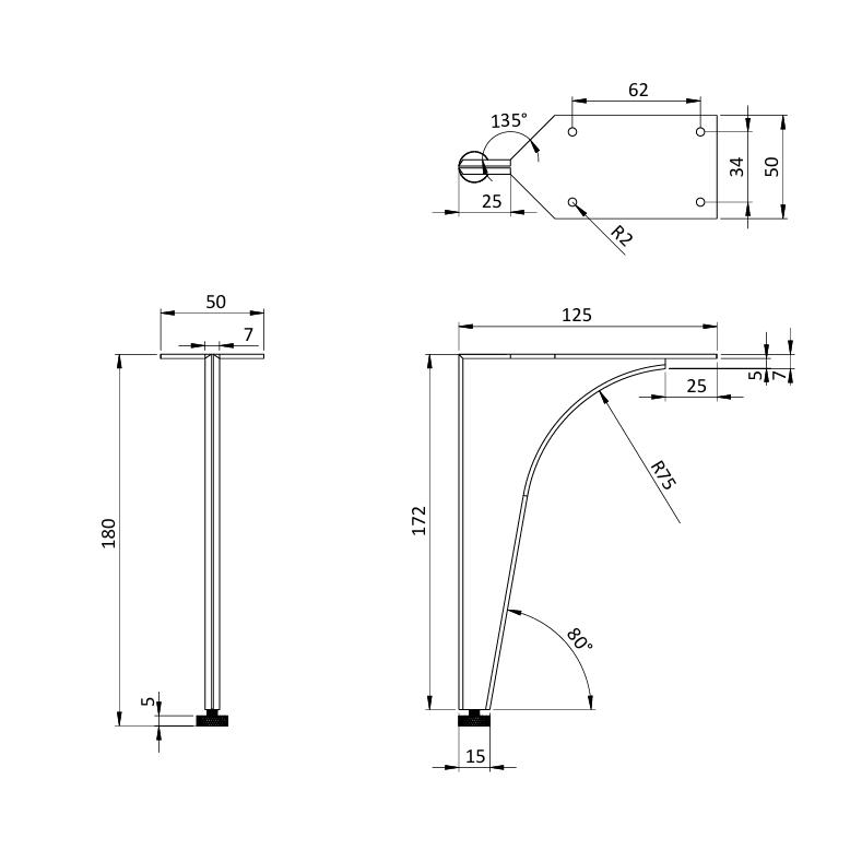 Crosswater Furniture Leg Crosswater Avenue Leg Kit