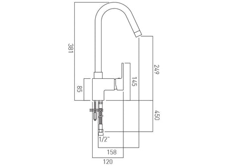 VADO Kitchen Tap Vado Life Mono Kitchen Mixer Tap with Swivel Spout - Chrome - LIF-150S-C/P