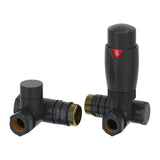 Reina Radiator Valve Black Reina Modal Thermostatic Dual Fuel Corner Radiator Valves