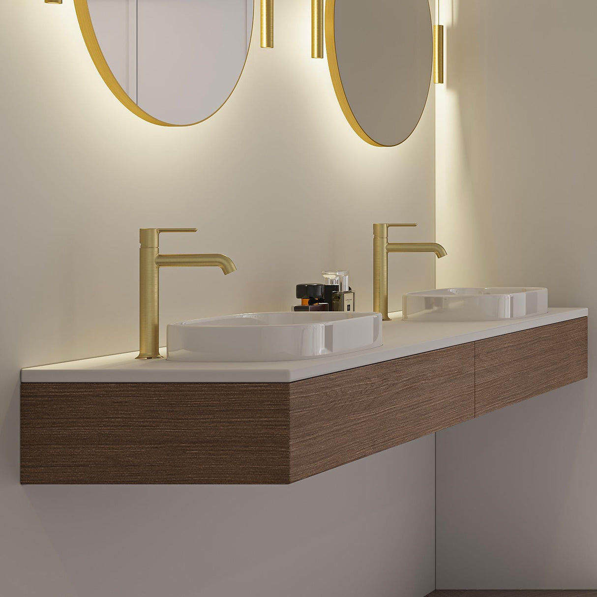 Flova Mono Basin Tap Flova Moonlight Tall Basin Mixer Tap with Clicker Waste in Brushed Brass