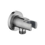 Flova Shower Brackets and Outlets Brushed Nickel Flova Levo Round Wall Outlet Elbow with Handset Holder