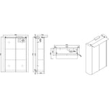 Imex Mirrored Cabinet Imex Suburb Double Door Mirror Cabinet - 500mm Wide - Matt Ash