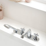 VADO Bath Shower Mixer Vado Arrondi Thermonstatic Bath Shower Mixer Tap with Cross Handles  - Chrome - ARR-232T-CP
