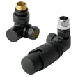 Eastbrook Radiator Valve Matt Black Eastbrook Corner Thermostatic Radiator Valve with Lockshield 15mm (Pair)