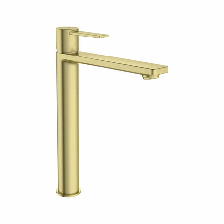 Roca Tall Basin Tap Brushed Brass Roca Targa XL Tall Basin Mixer Tap with Cold Start