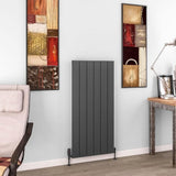Eastbrook Panel Radiator 1200 x 565 / Dual Fuel Eastbrook Charlton Vertical Aluminium Designer Radiator in Matt Anthracite