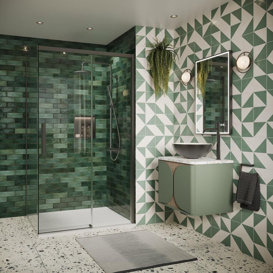 Crosswater Sliding Shower Door Slate / 800 x 2000 Crosswater Asura 8mm Sliding Shower Door Side Panel