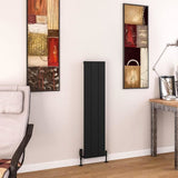 Eastbrook Charlton Vertical Aluminium Designer Radiator in Matt Black