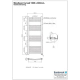 Eastbrook Wendover Curved Vertical Heated Towel Rail in Chrome