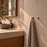 Smedbo Robe Hook Brushed Brass Smedbo Dot Self-Adhesive Robe Hook (Pair)