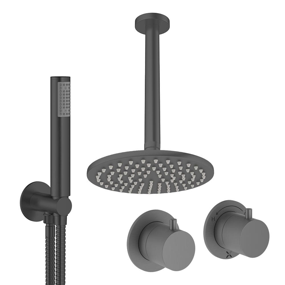 UK Bathroom Store Concealed Shower Set Crosswater Module Shower Set 1 with Fixed Head and Pencil Handset