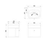 Burlington Wall Mounted Vanity Unit Burlington Chalfont 550mm Wall Mounted Single Drawer Vanity Unit with Basin