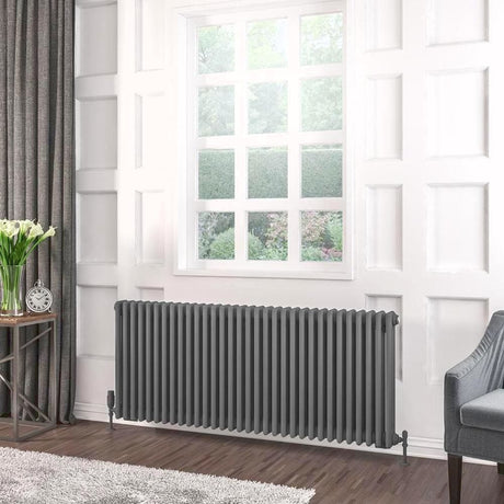 Eastbrook Rivassa Traditional 3 Column Radiator in Matt Anthracite