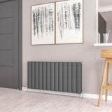Eastbrook Panel Radiator 600 x 1230 / Electric Only Eastbrook Guardia Straight Horizontal Aluminium in Matt Anthracite