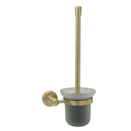 JTP Toilet Brush Brushed Brass JTP Grosvenor Wall Mounted Toilet Brush and Holder