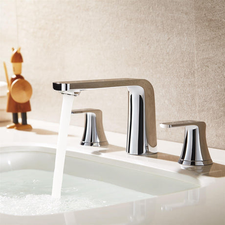 Flova Mono Basin Tap Flova Fusion 3 Hole Basin Mixer Tap with Clicker Waste in Diamond Chrome