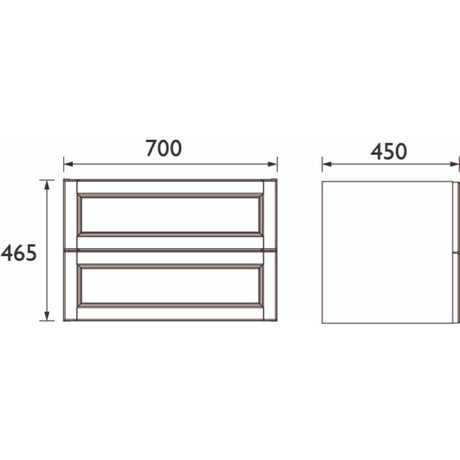 Heritage Wall Mounted Vanity Unit Heritage Caversham 700mm Wall Hung Two Drawer Vanity Unit with Worktop, Basin, Waste and Handle Bundle in Maritime Blue