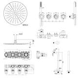 UK Bathroom Store Concealed Shower Set Crosswater Module Shower Set 8 - 2 Outlet with Pencil Handset and Overhead Shower