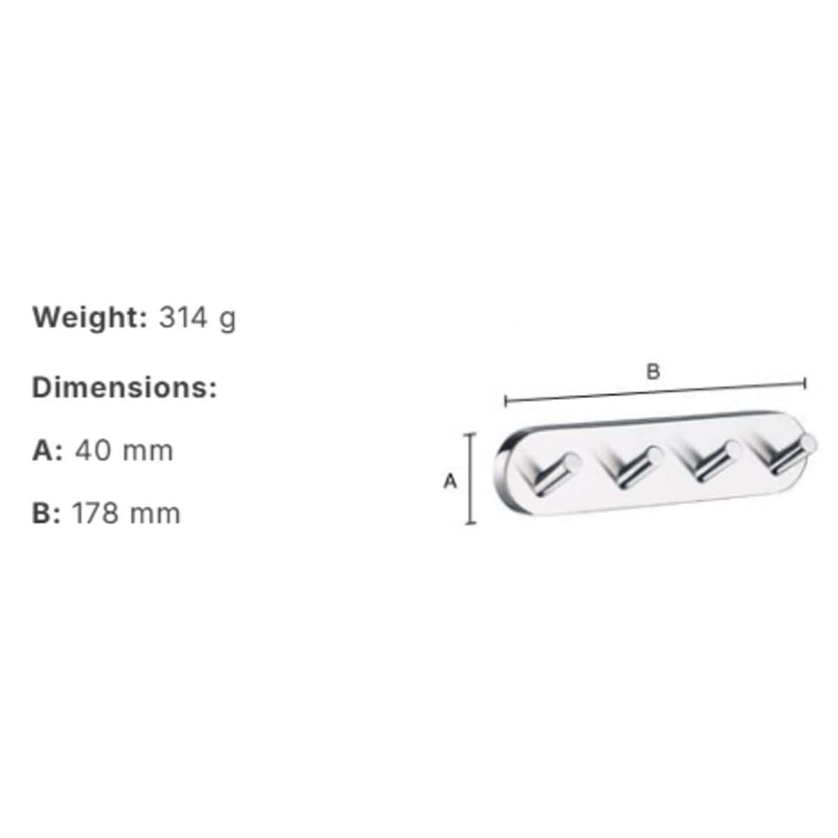 Smedbo Robe Hook Smedbo Home Quadruple Robe Hook