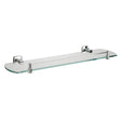 Miller Shelf Miller Denver Glass Shelf with Guard Rail in Chrome