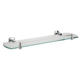 Miller Shelf Miller Denver Glass Shelf with Guard Rail in Chrome