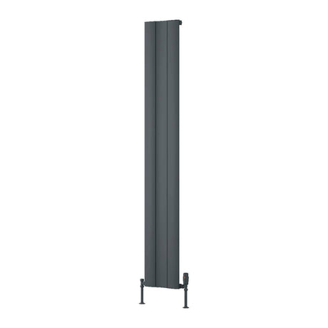 Reina Panel Radiator 1800 x 280mm / Anthracite Reina Gio Aluminium Vertical Single Panel Central Heating Radiator