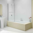 Merlyn Bath Screen Merlyn 8mm Square Single Panel Pivot Bath Screen with Towel Rail