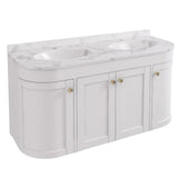 Eastbrook Wall Mounted Vanity Unit Matt White / White Quartz Eastbrook Hardwick Traditional 1200mm Wall Hung Vanity Unit with Double Basin