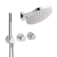 UK Bathroom Store Concealed Shower Set Chrome Crosswater Module Plus Shower Set 1 - 2 Outlet with Revive Fixed Shower Head and Pencil Handset