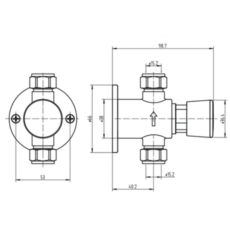 Sagittarius Exposed Shower Valve Sagittarius Time Adjustable Exposed Non Concussive Shower Valve in Chrome