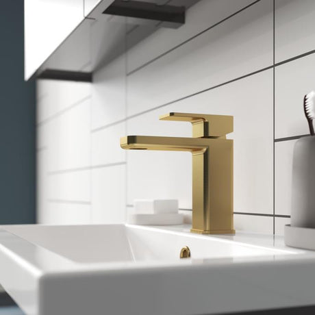 Aquarius Bathrooms Mono Basin Tap Brushed Brass Aquarius Tetra Mono Basin Mixer Tap