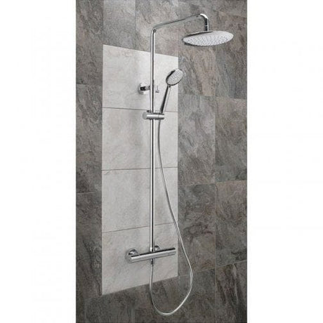 Sagittarius Exposed Shower Set Sagittarius Aurora Deluxe Exposed Shower Valve with Fixed Head, Riser and Handset in Chrome