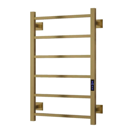 Reina Designer Towel Radiator 800 x 500mm / Brushed Brass Reina Velino Dry Electric Designer Towel Radiator