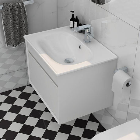 Imex Wall Mounted Vanity Unit Imex Alma Wall Mounted Single Drawer 600mm Vanity Unit with Basin