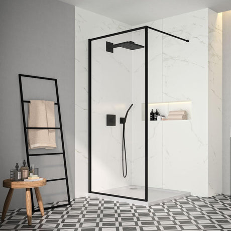 Merlyn Wetroom Panel Merlyn 8mm Framed Wet Room Panel in Black