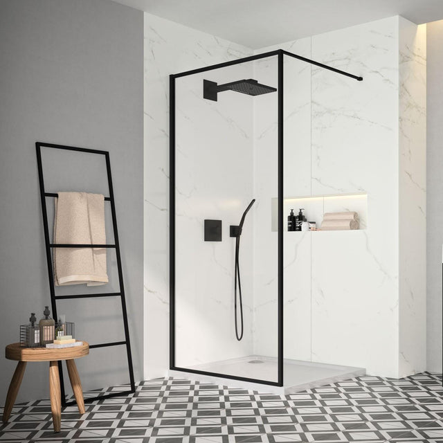 Merlyn Wetroom Panel Merlyn 8mm Framed Wet Room Panel in Black