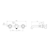 Saneux Wall Mounted Basin Tap Saneux COS 3 Hole Wall Mounted Basin Mixer in Chrome