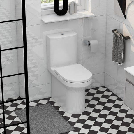 Imex Close Coupled Toilet Imex Alma Close Coupled Comfort Height Rimless Toilet with Soft Close Seat