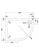 Aquarius Quadrant Shower Tray Aquarius Urbano Offset Quadrant 45mm Stone Resin Shower Tray in White