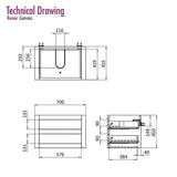 Crosswater Wall Mounted Vanity Unit Crosswater Canvass Vanity Unit with White Carrara Marble Effect Worktop
