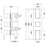 Aquarius Bathrooms Concealed Shower Valve Aquarius Tetra 3-Outlet Triple Handle Thermostatic Concealed Valve with Diverter