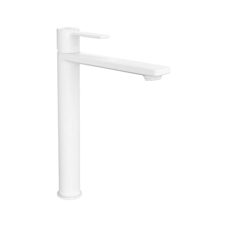 Roca Tall Basin Tap Matt White Roca Targa XL Tall Basin Mixer Tap with Cold Start