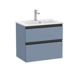 Roca Wall Mounted Vanity Unit Matt Blue Roca The Gap Compact Wall Mounted 600mm Two Drawer Vanity Unit with Basin